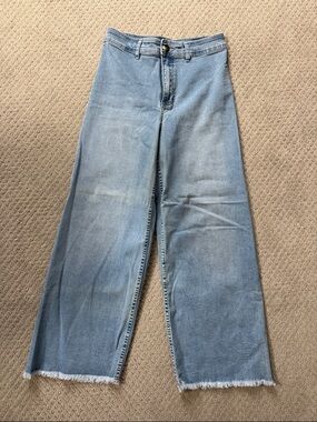 Billabong Light Blue Wide-Leg Jeans with Frayed Hem